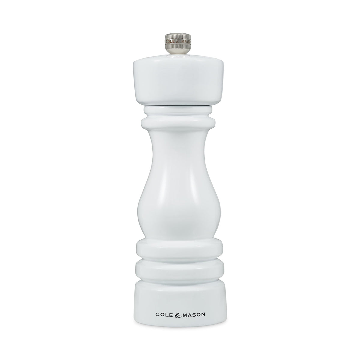 Cole & Mason London Refillable Spice Mill - Kitchen & Home Accessory - Table Salt Grinder - Salt Mill with Ceramic Mechanism - 7", White Gloss