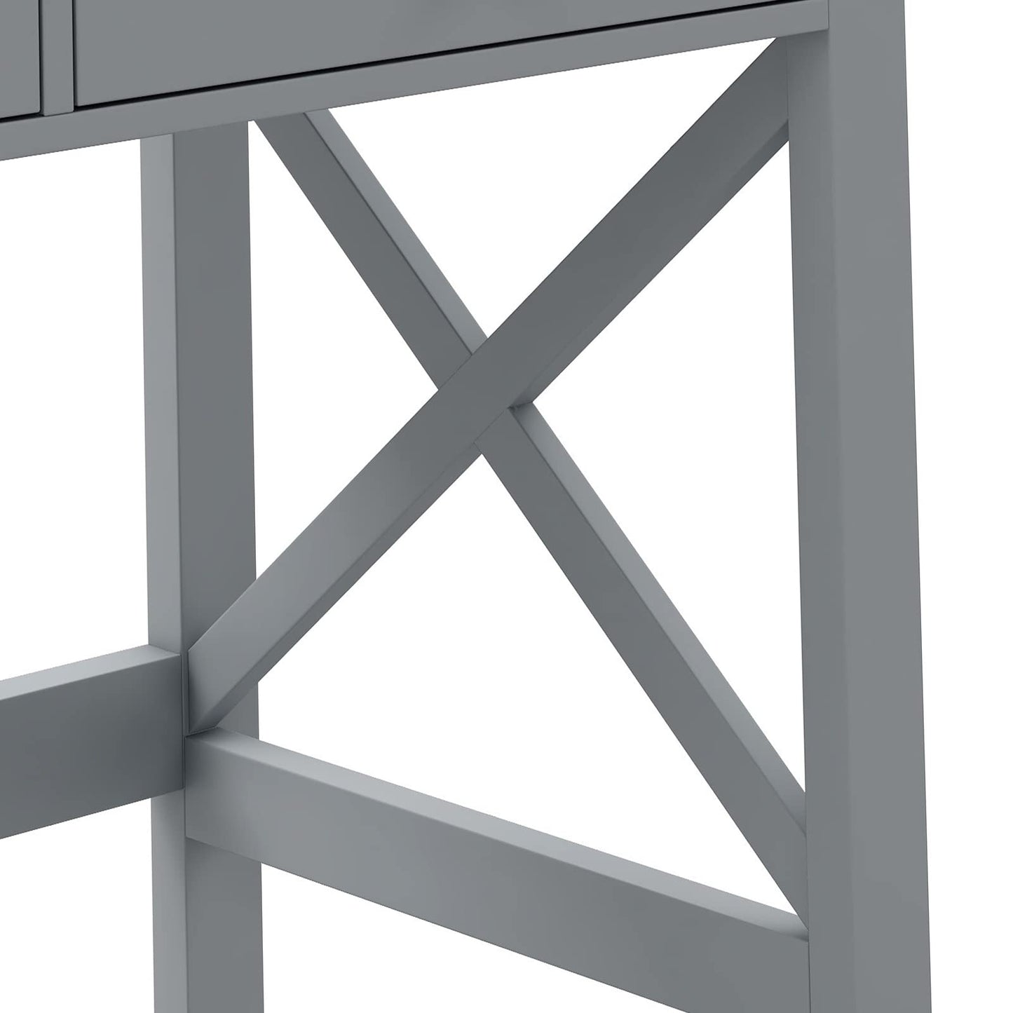 ChooChoo Computer Desk Study for Home Office, Modern Simple 40 Inches Desk with Drawers, Makeup Vanity Console Table, Grey