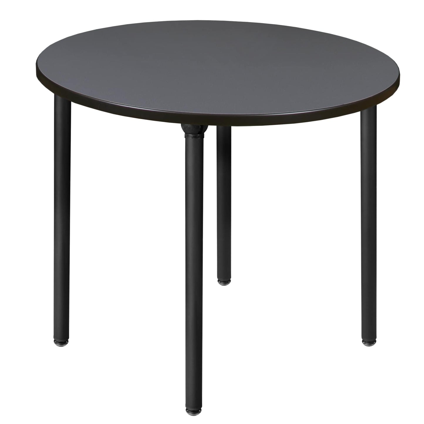 Regency Kee 36 in. Medium Round Breakroom Table- Grey Top, Black Folding Legs