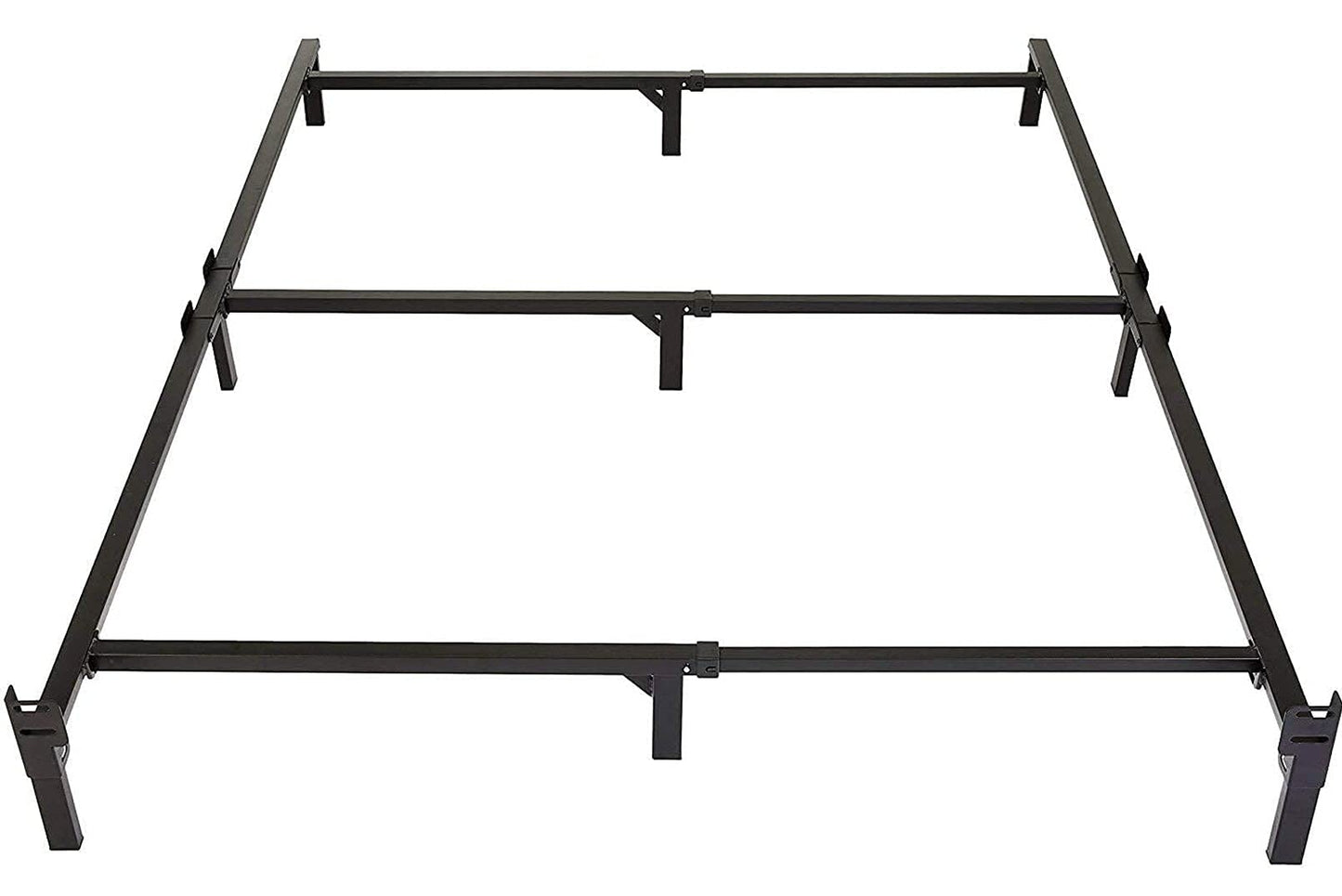Amazon Basics Metal Bed Frame, 9-Leg Support Base for Box Spring and Mattress, Tool-Free Easy Assembly, No Tools Required, Full Size, Black