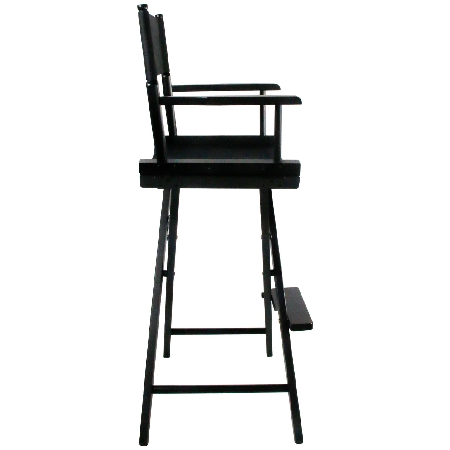 GDGYOFN 30 Inch Directors Chairs Foldable, Folding Makeup Artist Chair with Portable Footrest - Solid Hardwood Frame, 250lb Capacity, Black - for Professional Salon, Home Studio & Photography