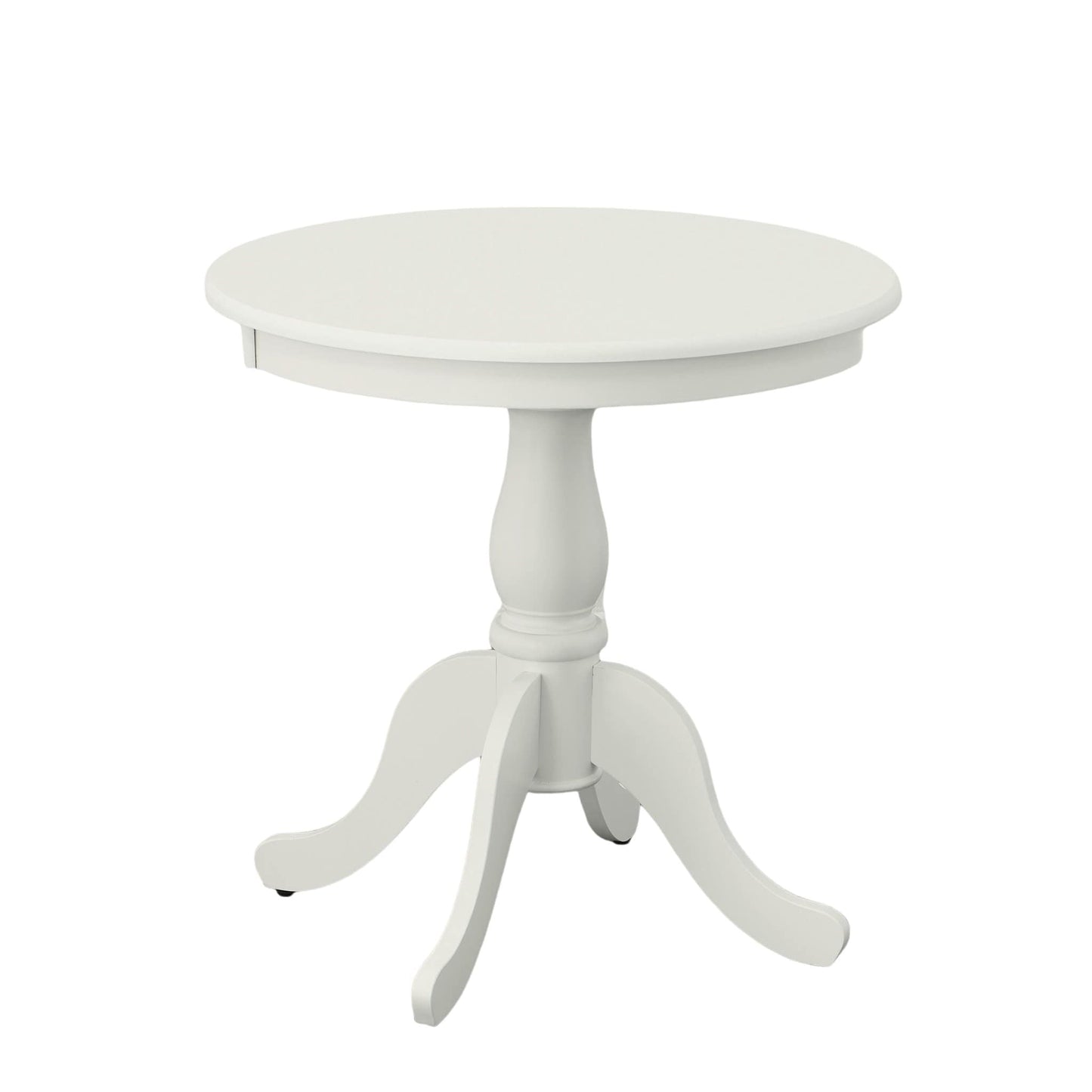 Carolina Chair & Table Fairview Round Dining Table – Classic American Style Furniture, Seats 2-4 Person Wooden Top Pedestal Base Table for Kitchen or Dining Room (Pure White, 30")