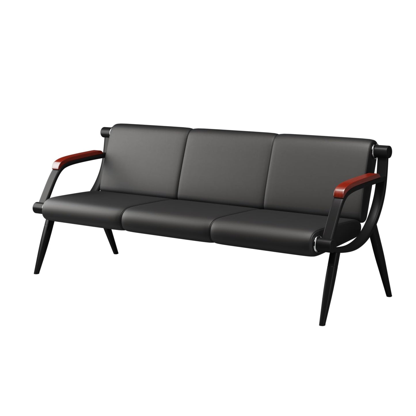 wonline Waiting Room Bench, Office Furniture Reception Chairs with Arms, Leather Chairs is Suitable for Clinic,Airport,Hospital,Barber,Salon,Bank-(Blank,3 Seat)