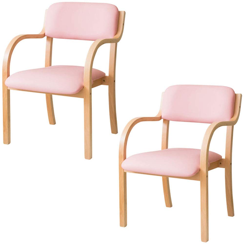 Iris Plaza STKC2S-795 Chair, Wide Seat, Anti-Fatigue, Gentle on Your Buttocks, Easy to Grip, Stackable, Dining Chair, Includes Tools, Wooden, Pink