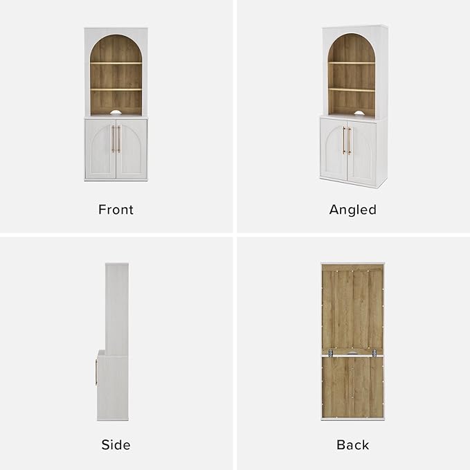 mopio Blake Tall Display Cabinet, Kitchen Buffet Pantry Cupboard, Trophy