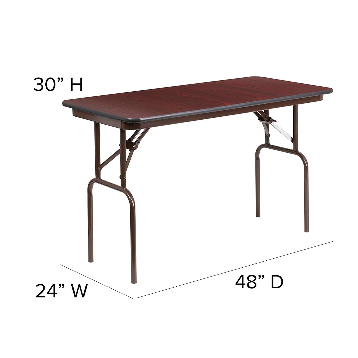 Flash Furniture Frankie Commercial Grade 4-Foot Mahogany Melamine Laminate Folding Banquet Table