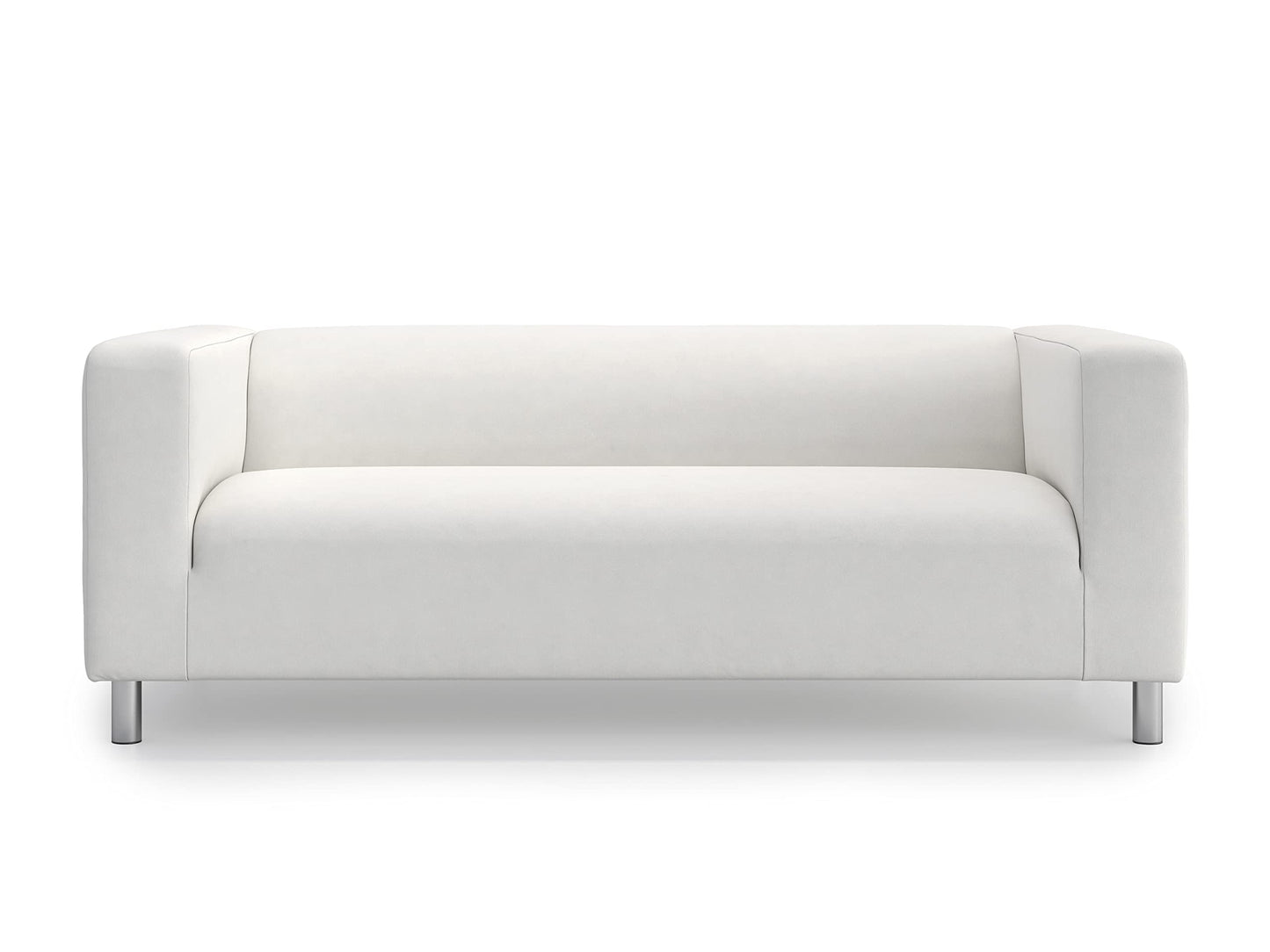 MASTERS OF COVERS Klippan Loveseat Slipcover for The IKEA 2 Seater Klippan Loveseat Sofa Cover Replacement-Cool White