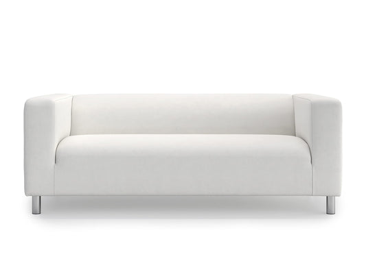 MASTERS OF COVERS Klippan Loveseat Slipcover for The IKEA 2 Seater Klippan Loveseat Sofa Cover Replacement-Cool White