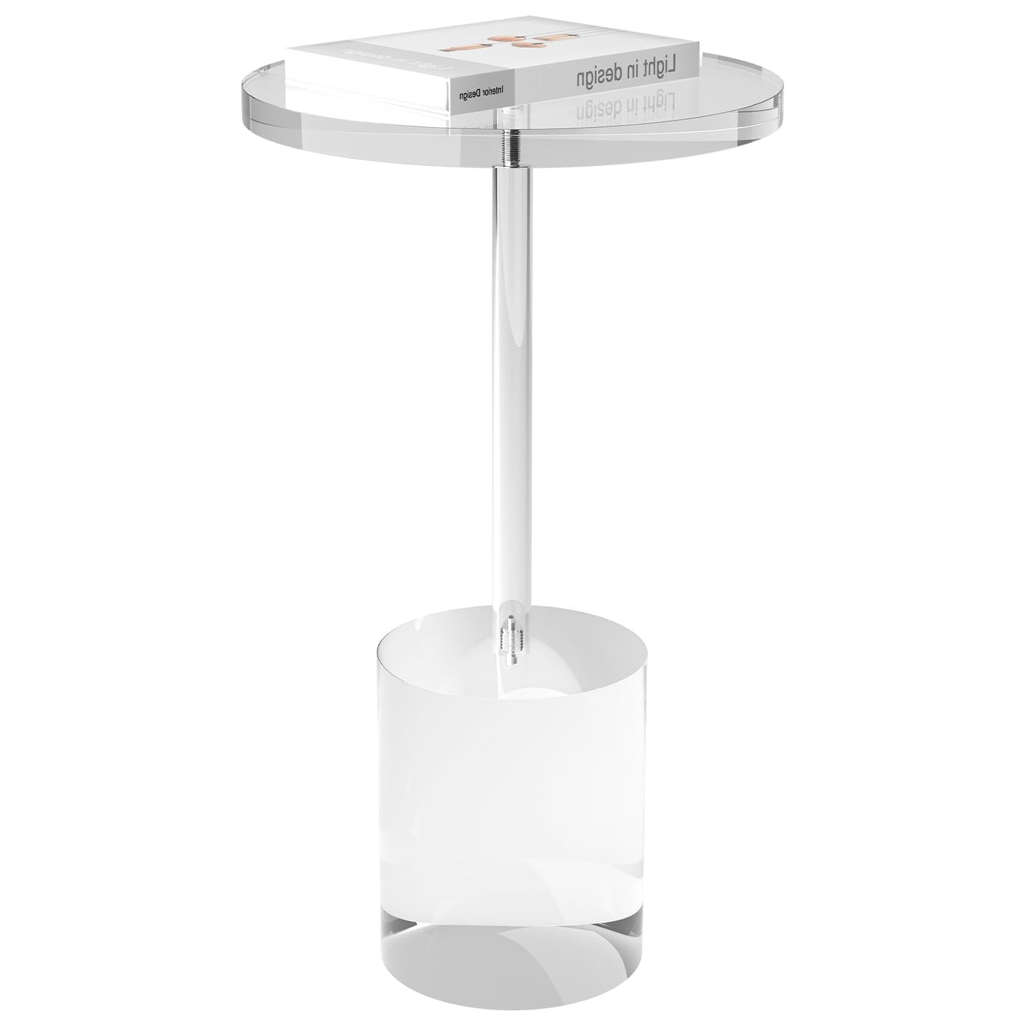 DigDozer Acrylic End Table, Modern Minimalist Acrylic Side Tables, Clear Side Table for Living Room, Bedroom, Office, Drink Table (12" D x 12" W x 21" H, Transparent)
