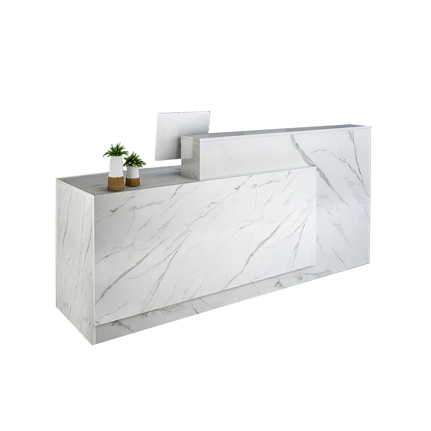 XINGYUDS Reception Counter Desk, Front Counter Desk with Lockable Drawer,Retail Counter for Clothing Store,Beauty Salon,Lobby and so on 23.62" Dx47.24 Wx39.37 H D-R