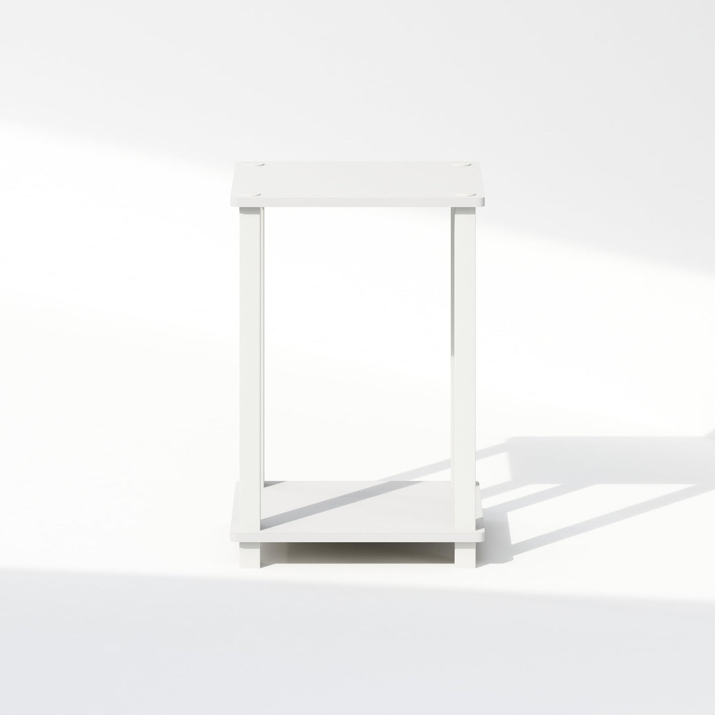 Furinno Simplistic Night Stand, 2-Tier Small Nightstand with Open Shelf, Toolless Assembly Bedside Table, End Table, Side Table, for Bedroom, Closet, Dorm, White