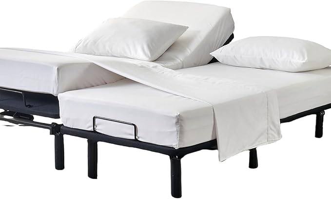 Kingnex Split Queen Sheets for Adjustable Bed Soft 1800 Microfiber 5 Pieces