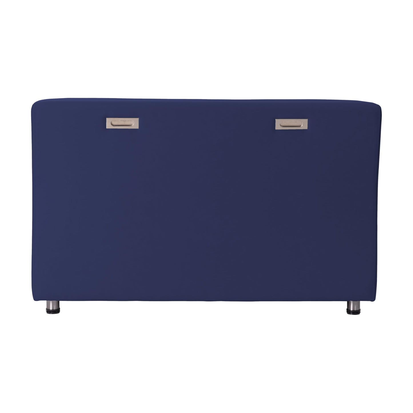 FDP Pro Series Upholstered Armless Mobile Sofa with Locking Casters for Portability Commercial Seating for Hotel Lobby, Office, Restaurant, Waiting Room, Home - Navy