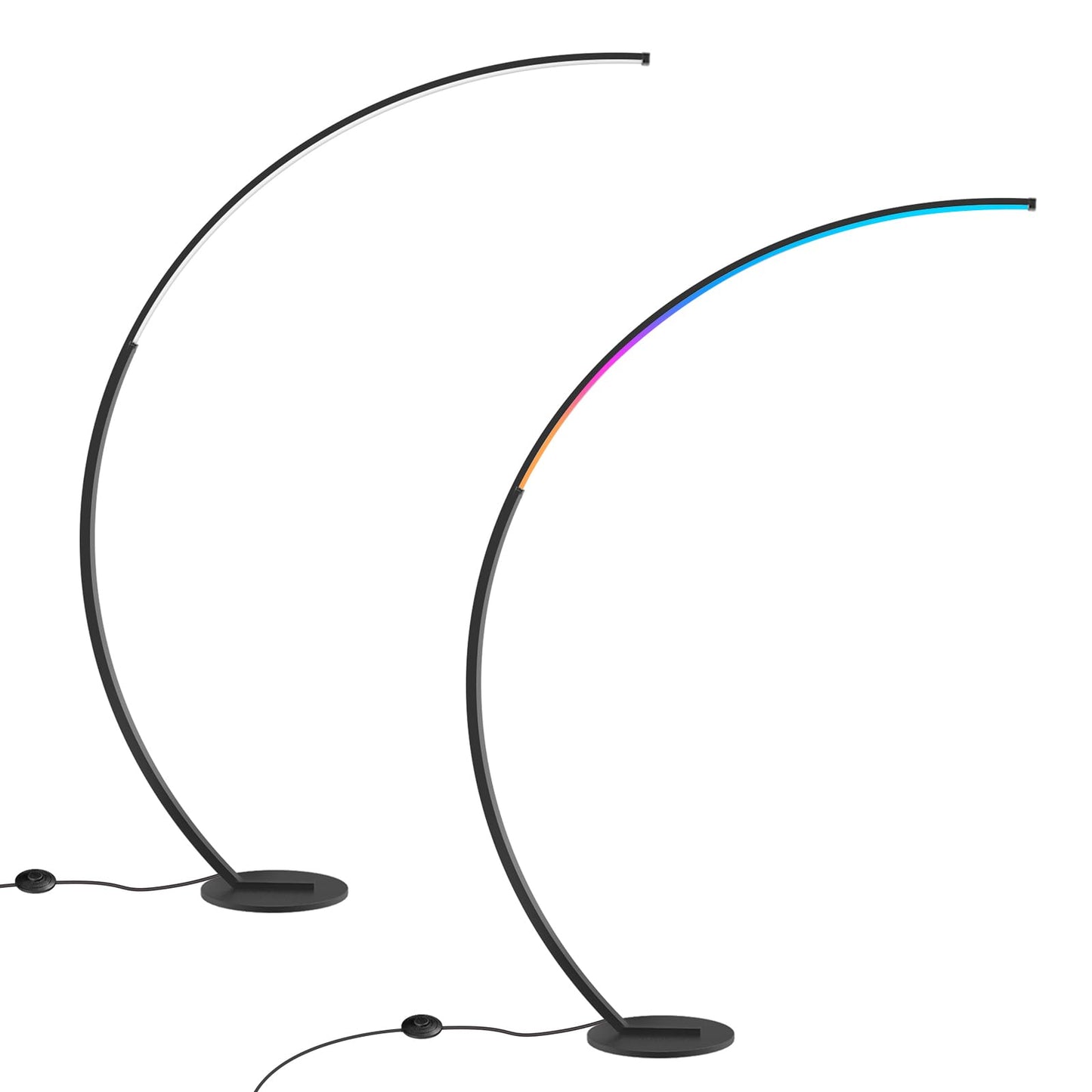 Dimmable Arc Floor Lamp and RGBW LED Floor Lamp Bundle B62LD05-RB62LD05