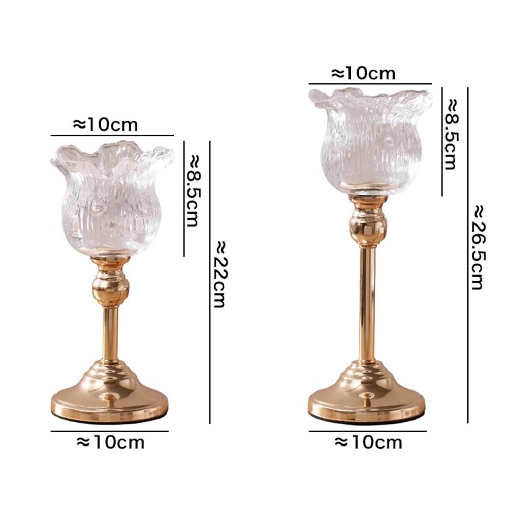 YUHUAWF Candle Holderss European Crystal Glass Tall Candle Holder Candlelight Dinner Table Decoration Home Furnishings Decorative Candlestick(Large)