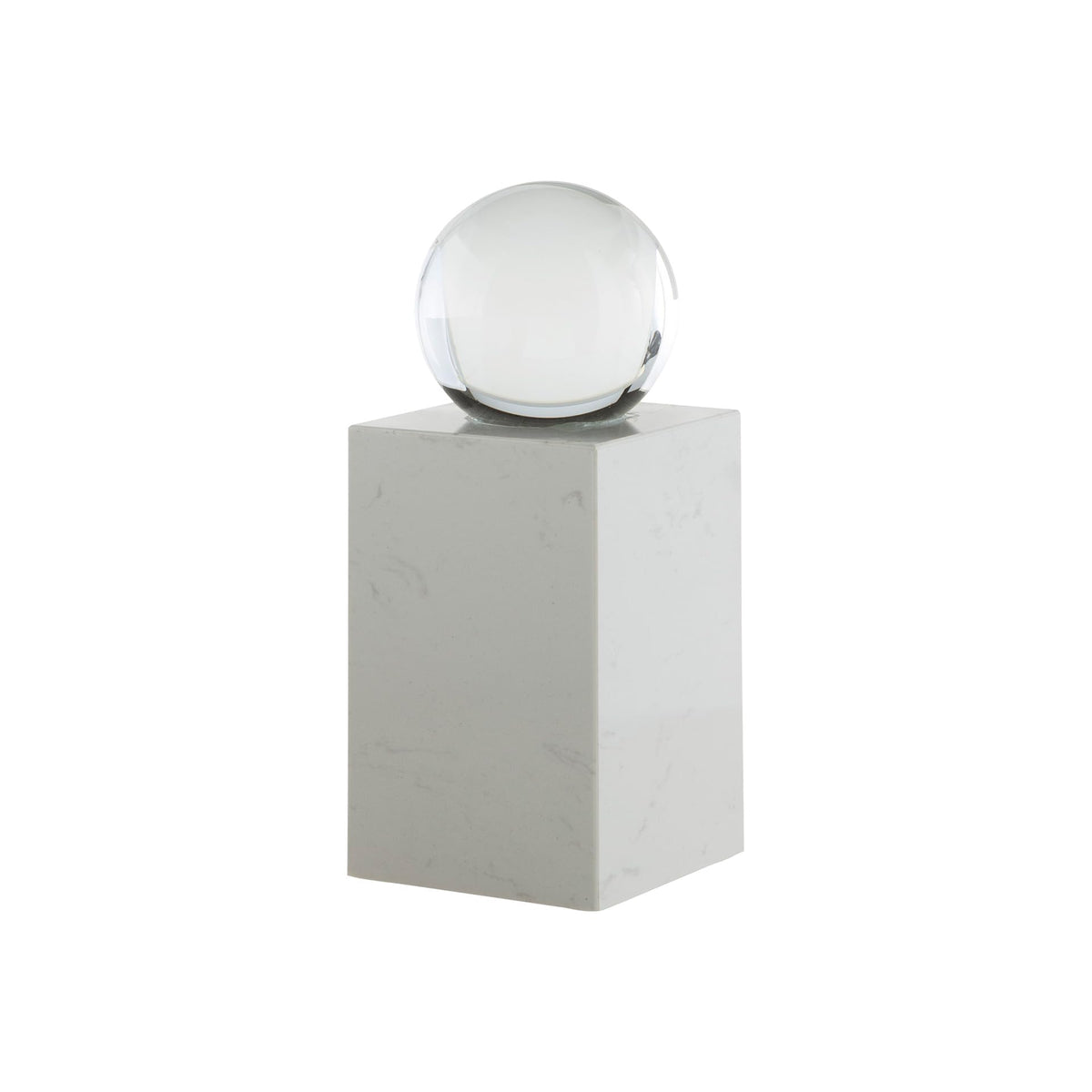 Signature Design by Ashley Sellner Contemporary Marble and Crystal Sculpture, White