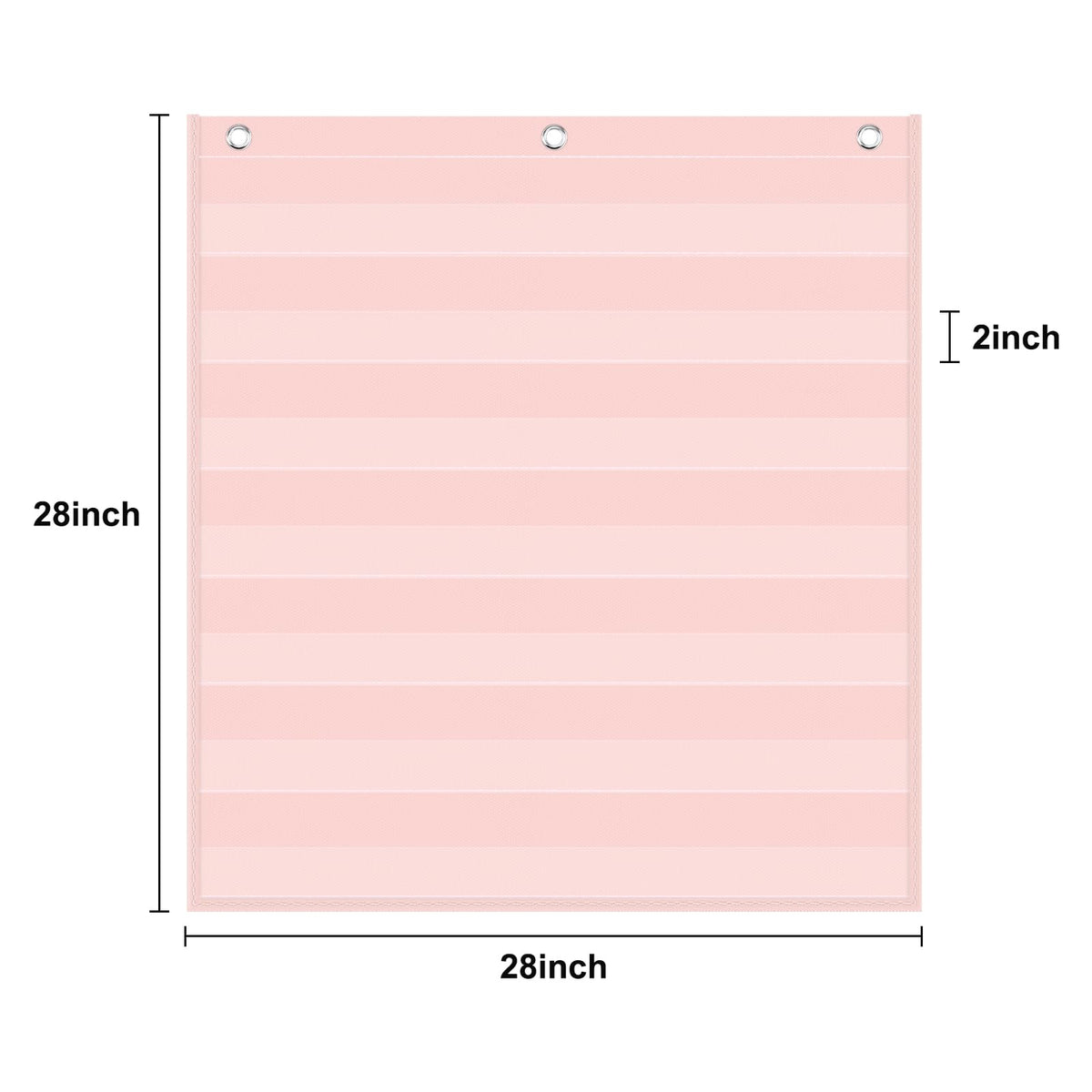 Godery Pink 7 Pocket Chart for Classroom (28" x 28")(Pink)