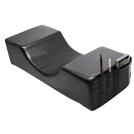 wdcfxy Professional Salon-Grade Lash Pillow for Eyelash Extensions - Black Leather Lash Bed Pillow with Memory Foam Support & Removable Washable Cover, Ergonomic Head Rest for Beauty Salons, Home Use