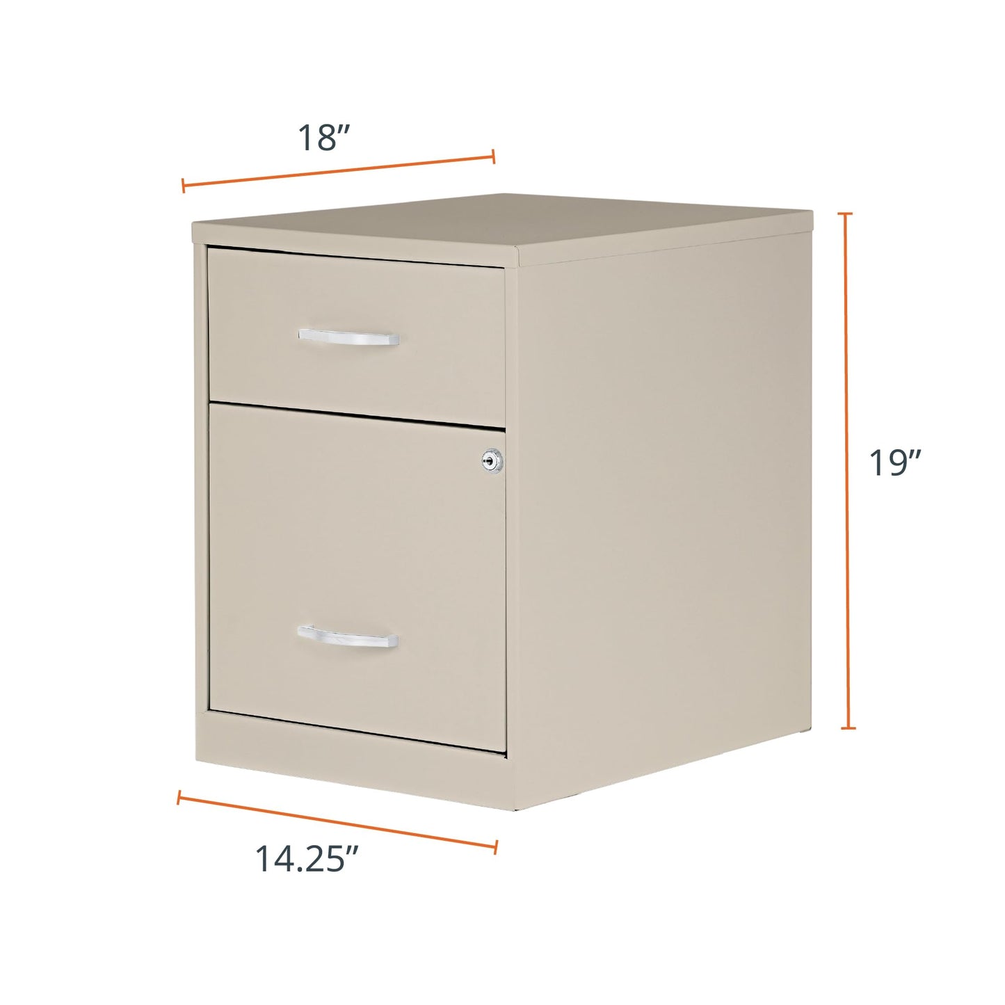 NuSparc 2 Drawer Locking Filing Cabinet | Pre-Assembled Steel Construction | Low-Profile Design is Perfect for Home and Small Office | Letter-Size | Assembled in USA