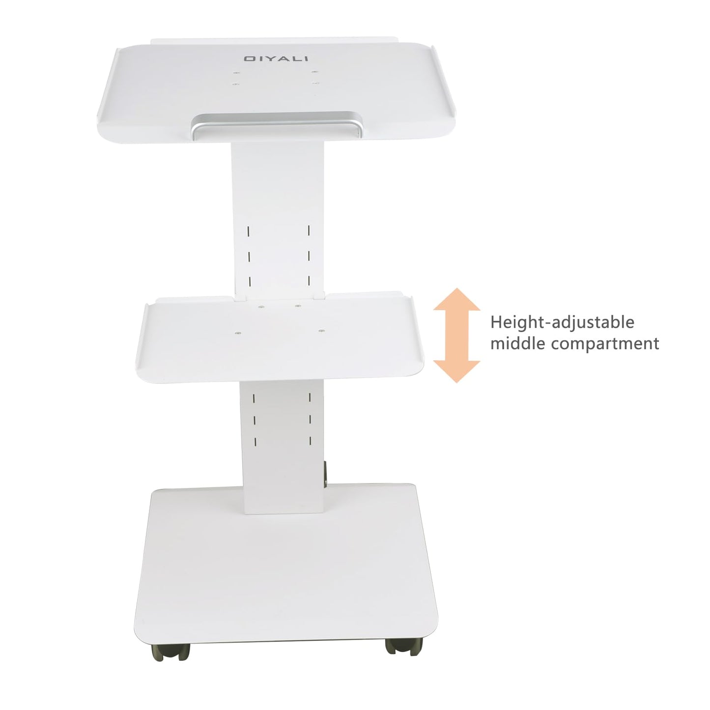 OIYALI Esthetician Cart with Sockets, Beauty Salon Cart with Wheels, Three-Tier Metal Mobile Table, 100-Pound Capacity, Suitable for Nail Salons, Tattoo Studios,Clinics, Hair Salon, and More