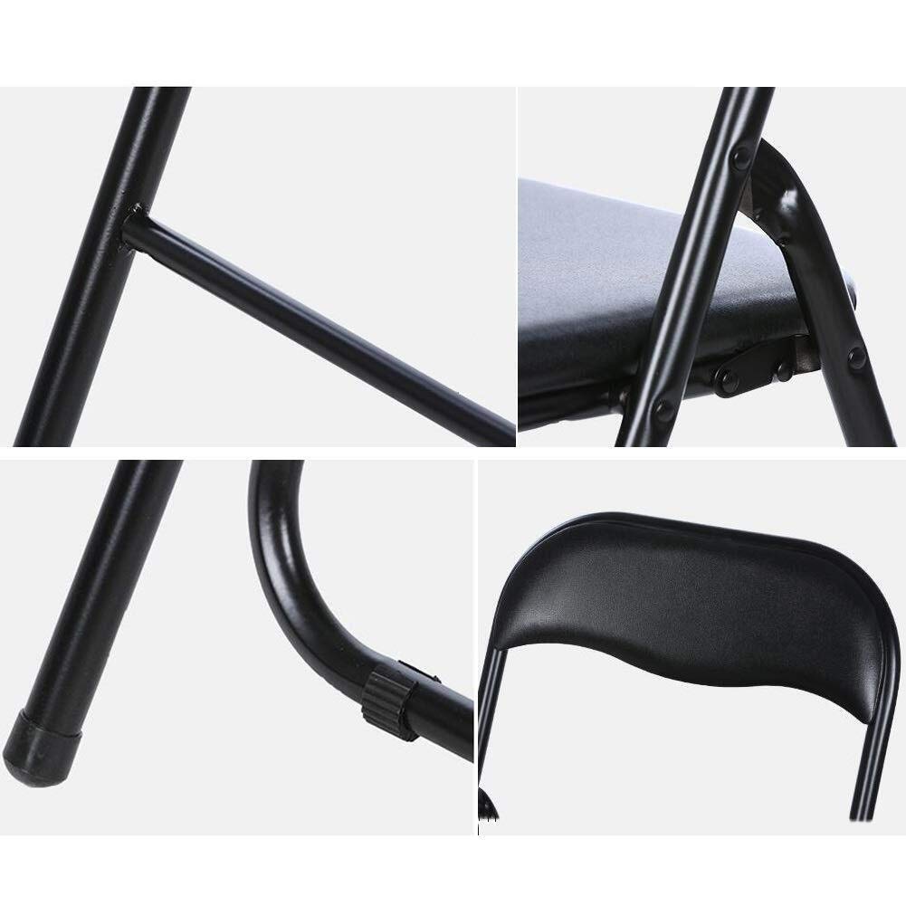 Folding Chair Black Office Conference Backrest Chair Metal Frame Visitor Padded Fabric Desk Chair Portable Security (Size : 6 Chairs)