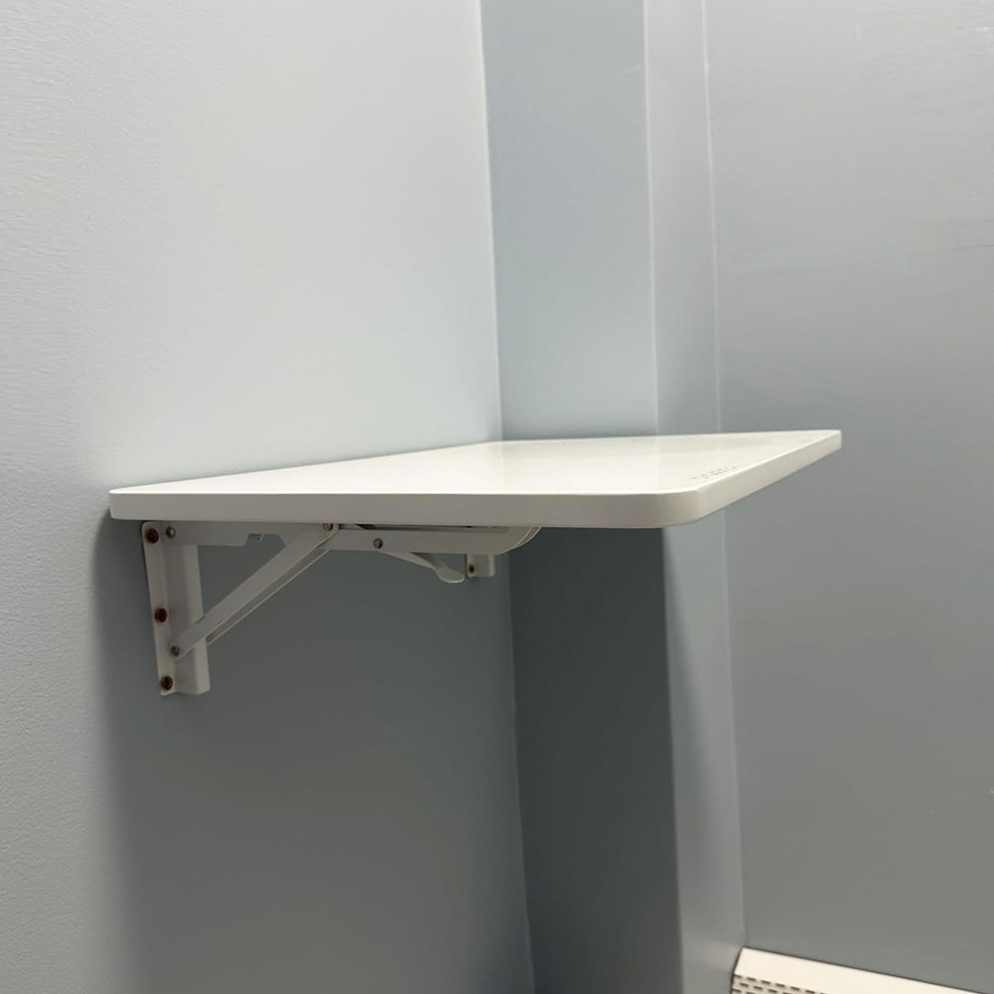 CYGJSYEA Wall Mounted Folding Table,White Floating Desk for Small Spaces,Stainless Steel Bracket Laundry Folding Table,Wall Folding Desk,Home Bars and Dining Establishments（80x50cm/31.5"x19.7"