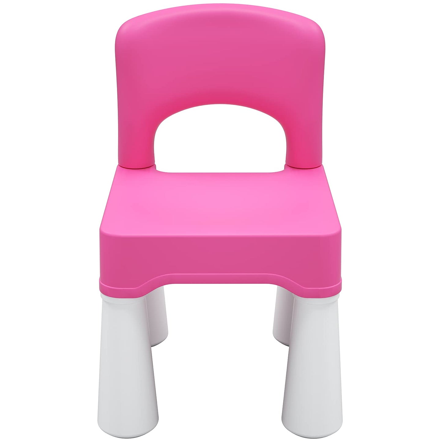 burgkidz Plastic Kids Chair, Durable and Lightweight, 9.3" Height Seat, Indoor or Outdoor Use for Toddlers Boys Girls Aged 2+ (Pink)
