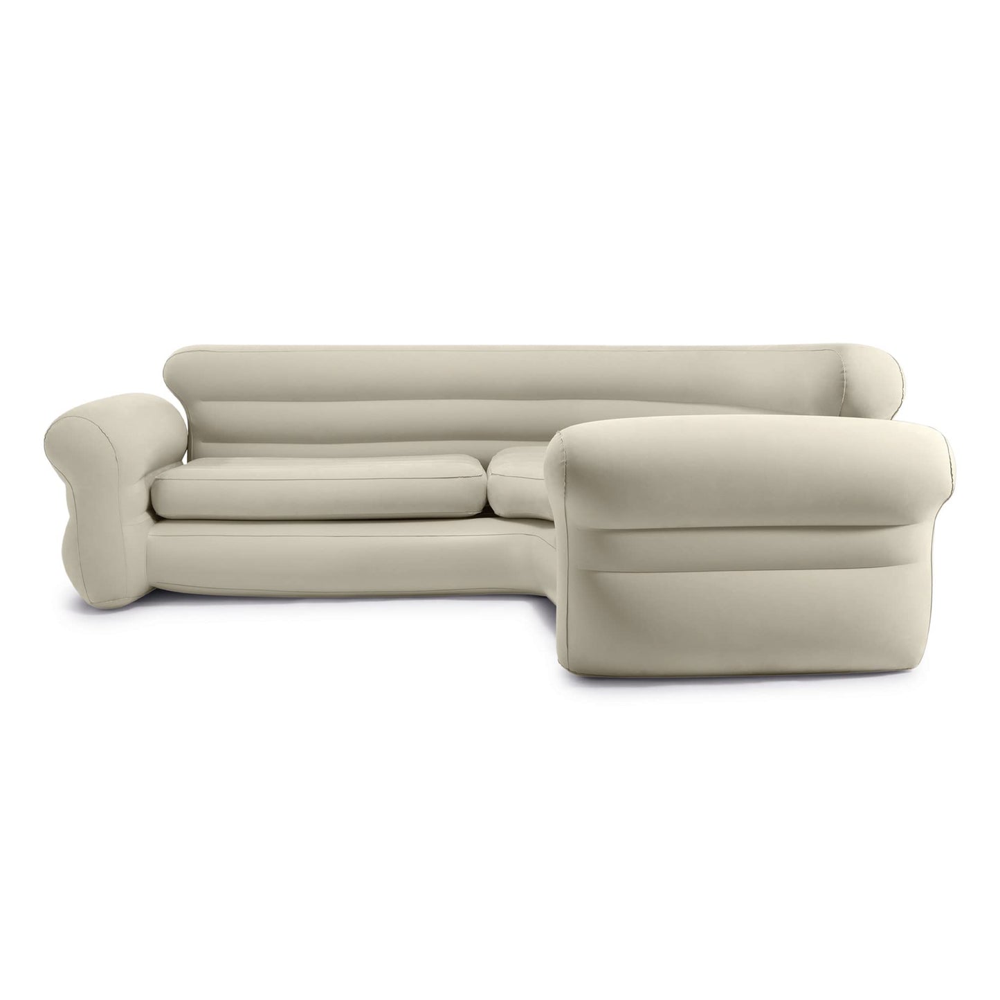 Intex Inflatable Corner Sofa, L-Shaped Couch with 880 lb. Weight Capacity, 2-in-1 Valve for Easy Indoor Setup, 101" x 80" x 30”