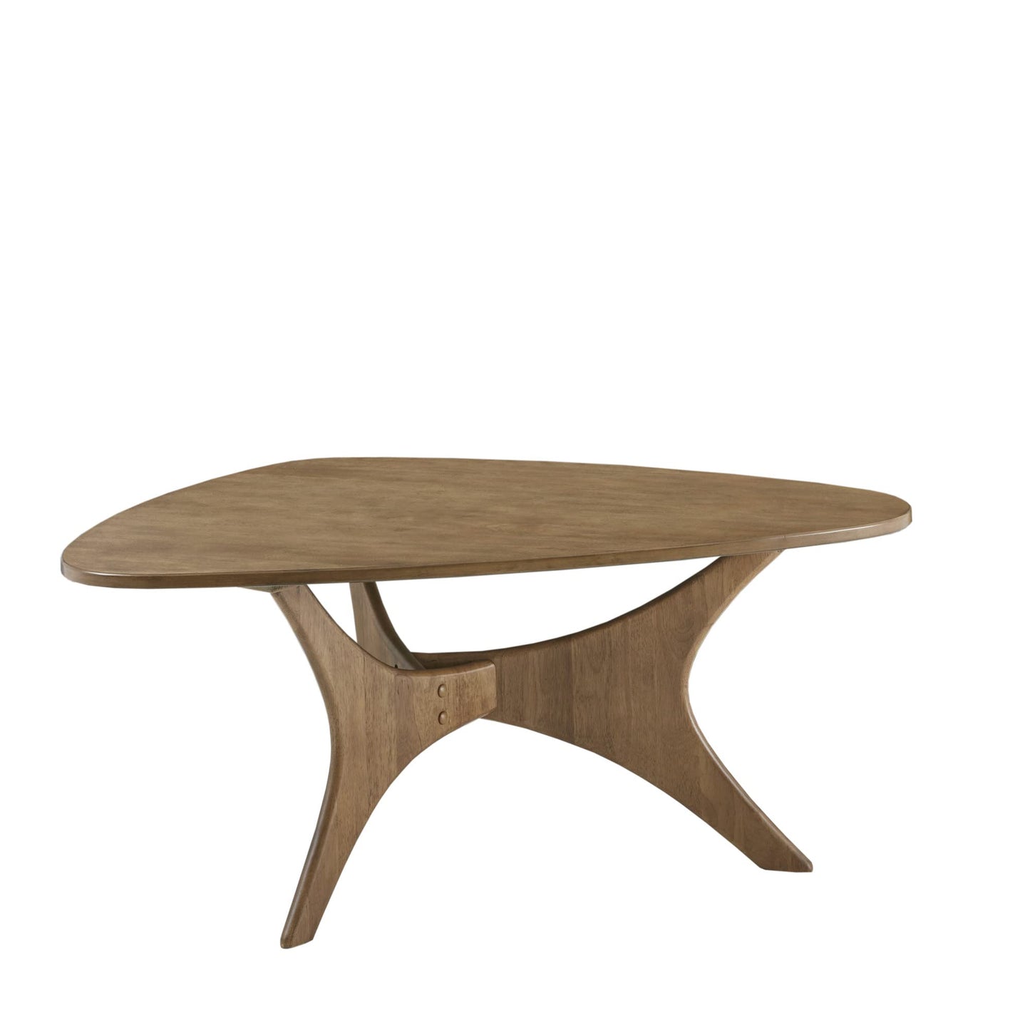 INK+IVY Blaze Triangle Wood Coffee Table Plywood with Wood Veneer Legs, Mid-Century Modern, Easy Assembly, Accent Furniture For Living Room, Minimalist Décor, Light Brown