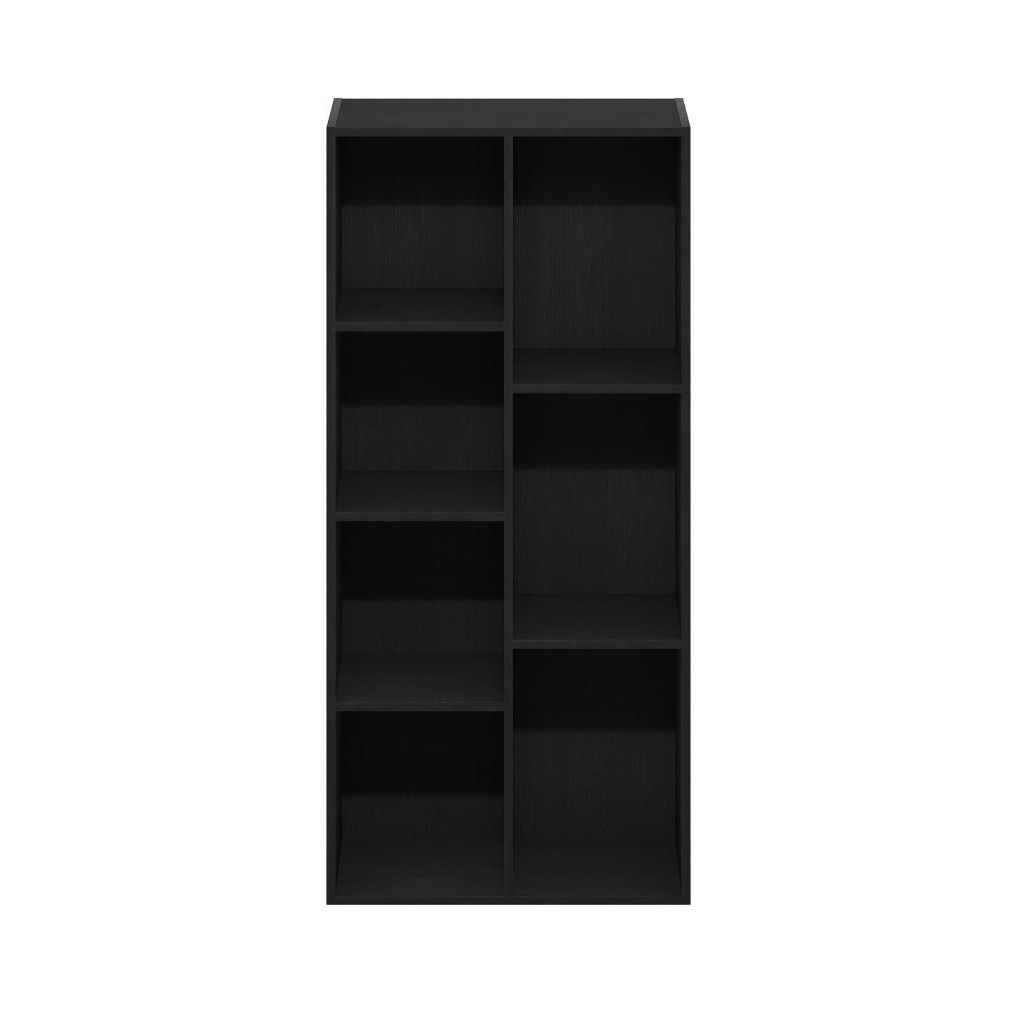 Furinno LUDER Book Shelf, 7-Cube Bookshelf, Bookcase with Open Shelves, 9.4 x 19.5 x 41.7, Easy Assembly, for Living Room, Bedroom, Home Office, Blackwood