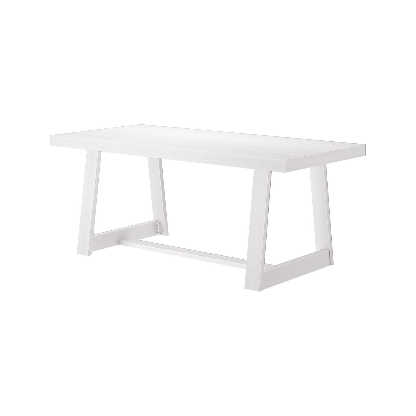 Plank+Beam 72 Inch Farmhouse Dining Table, Solid Wood Rustic Kitchen Table, Large Wooden Rectangular Dinner Table for Dining Room, Home Office, Living Room Furniture, Easy Assembly, White Wirebrush