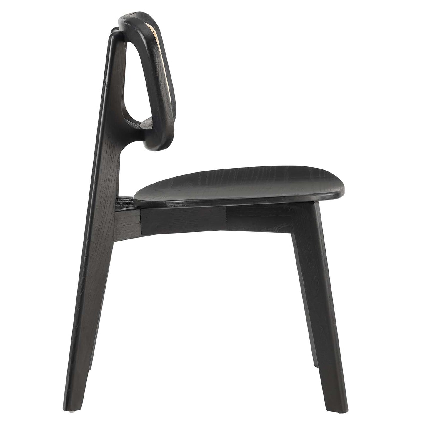 Modway EEI-6077-BLK Habitat Wood Dining Side Chair Set of 2, Black