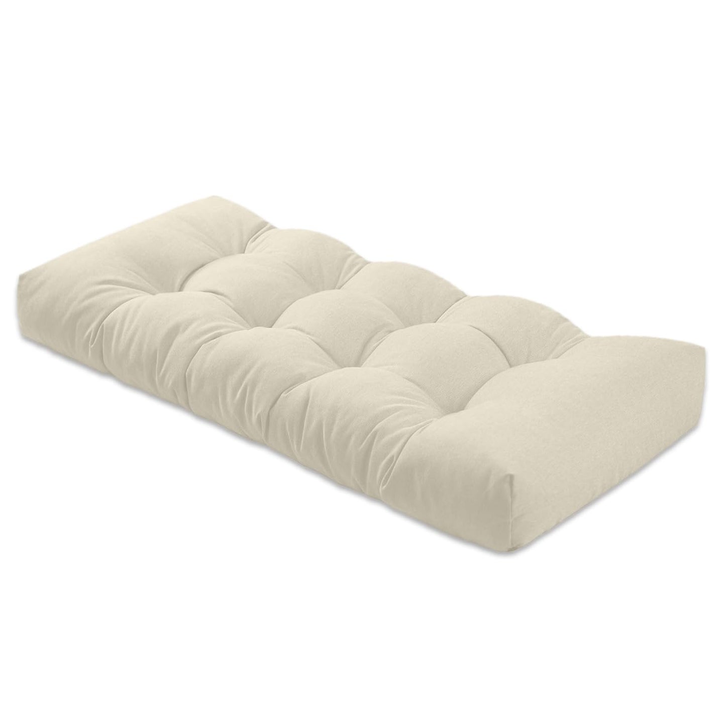 ThinMay Bench Cushion 47 inches,Indoor/Outdoor Non-Slip Tufted Cushions, Premium Waterproof Linen, Soft Piano Sofa Cushions, High-Density Memory Foam(Light Beige-47x19x4in)