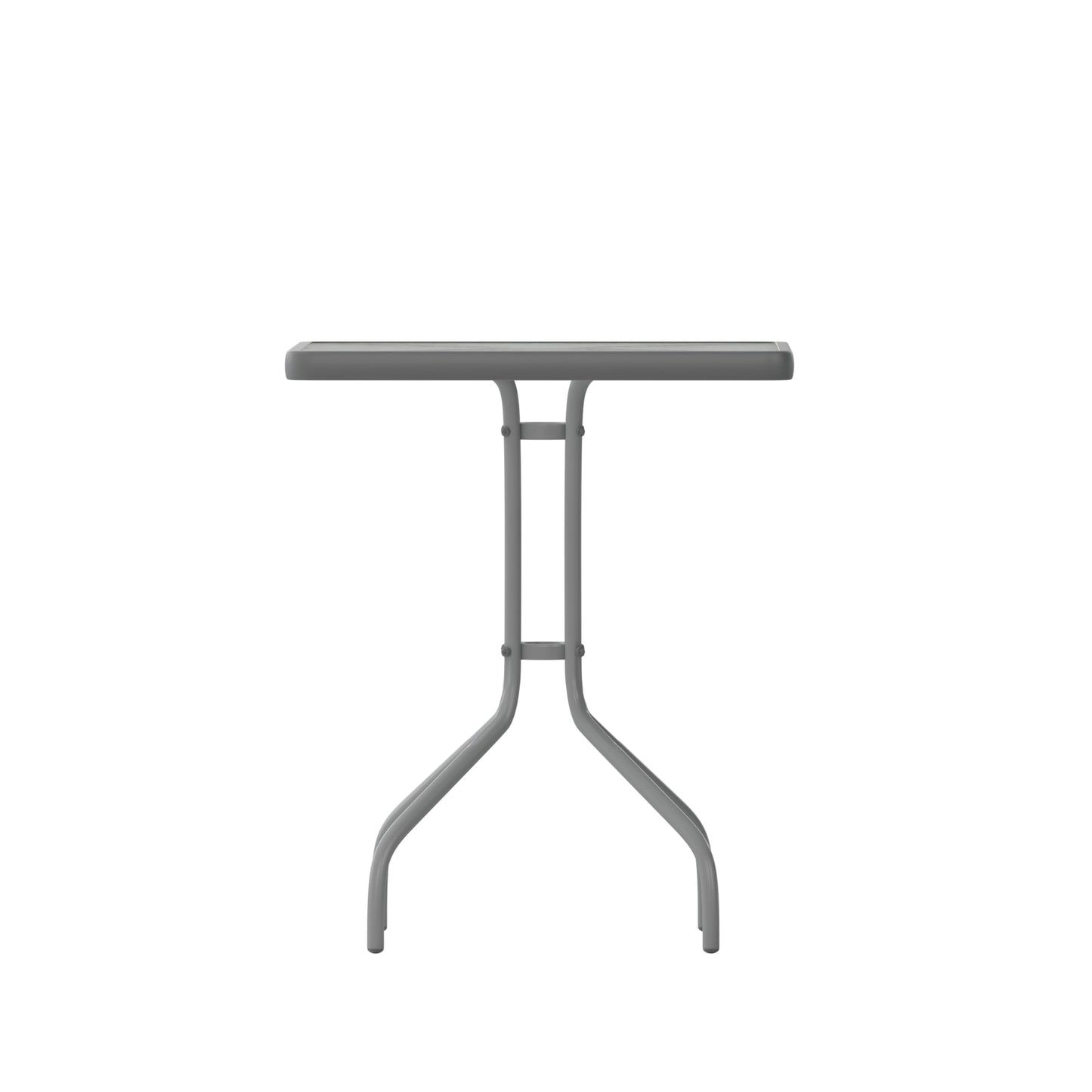 Flash Furniture Barker 23.5'' Square Tempered Glass Metal Table, Silver