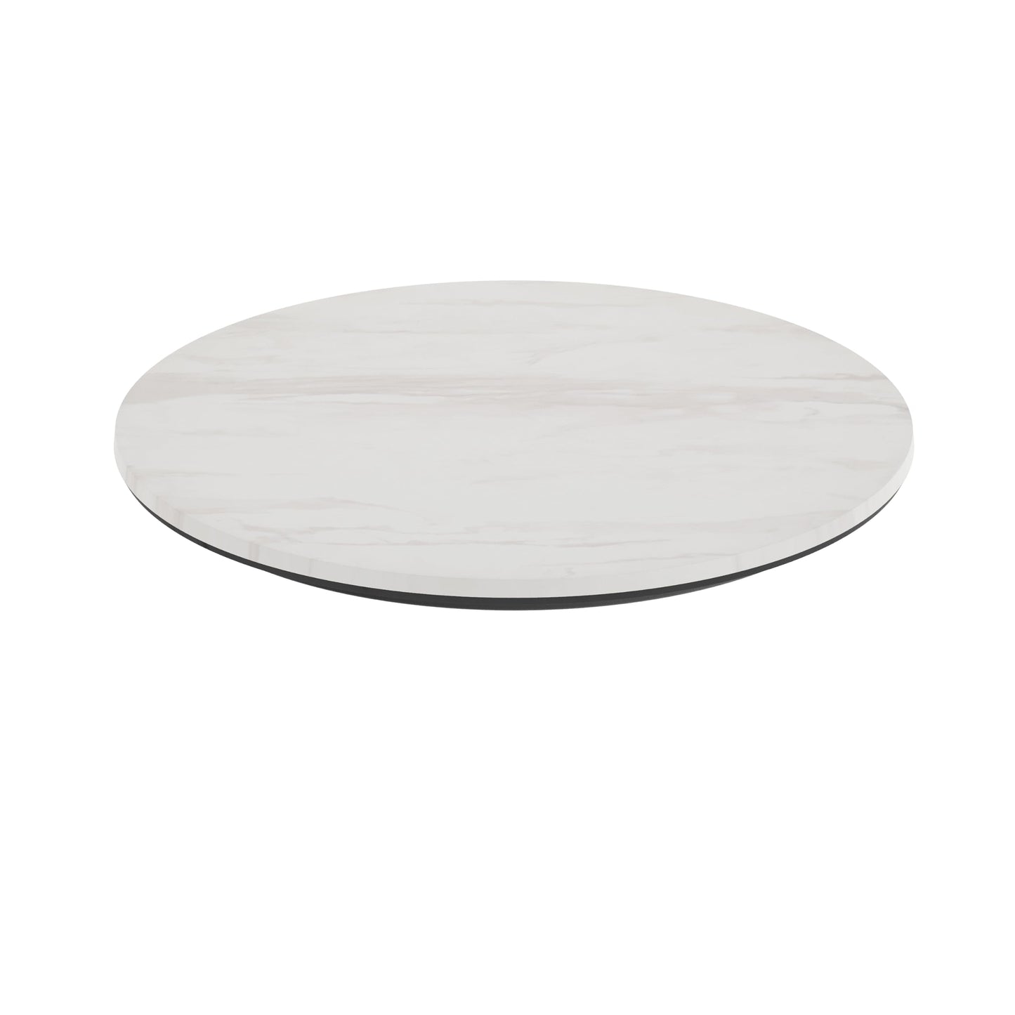 Flash Furniture Acadia 24" Round White Faux Marble Tabletop, TopGuard HPL Seamless Edge, Scratch & Stain Resistant, All-Weather Durability, Commercial Grade