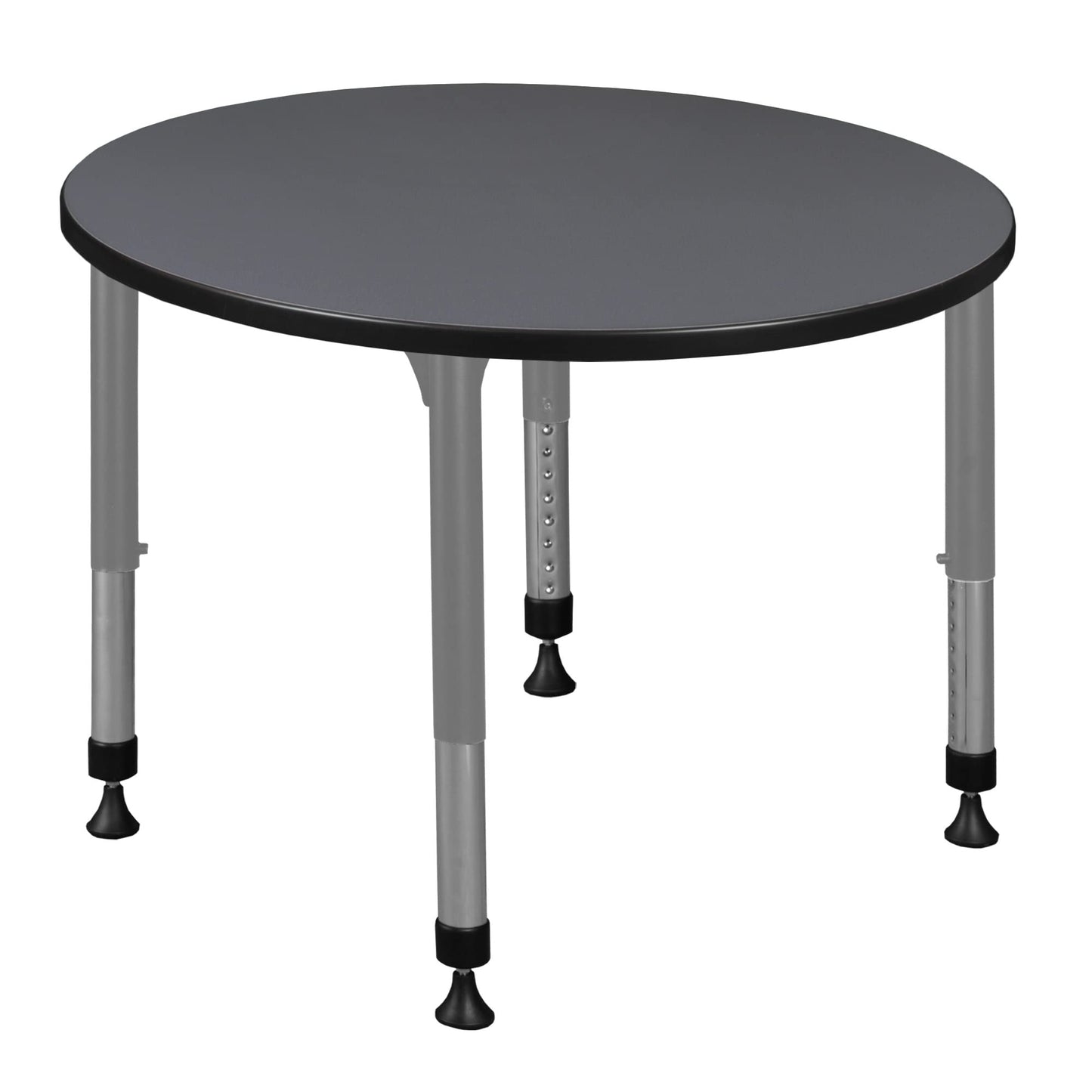 Romig Trek 36 in. Round Height Adjustable Classroom Activity Table- Grey Top & Grey Base