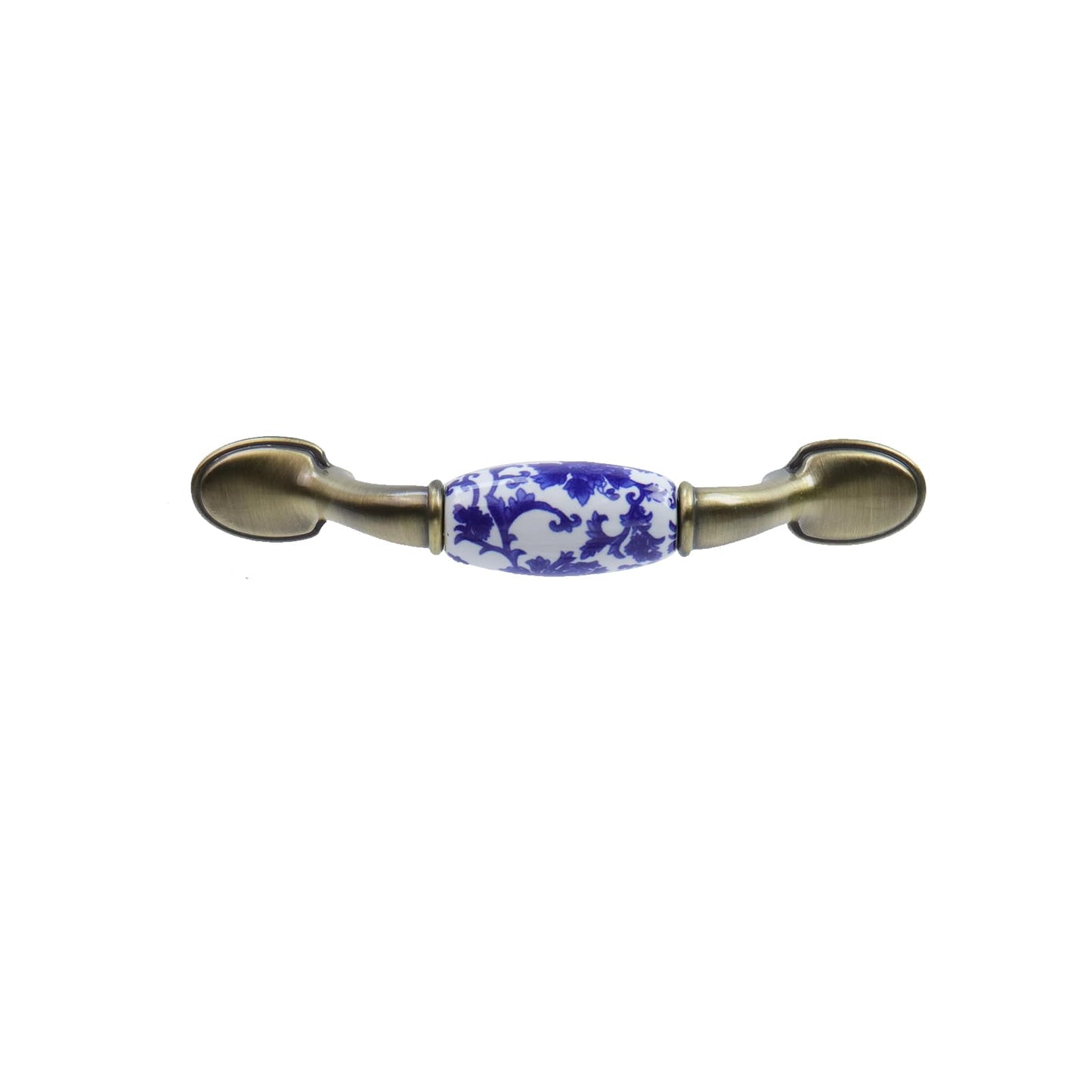 MY MIRONEY Drawer Pull Ceramic and Zinc Alloy Cabinet Handles 3" Hole Center Classical Handle 4 PCS with Screws for Drawers, Kitchen Cabinets, Cloakroom Doors and Other Furniture
