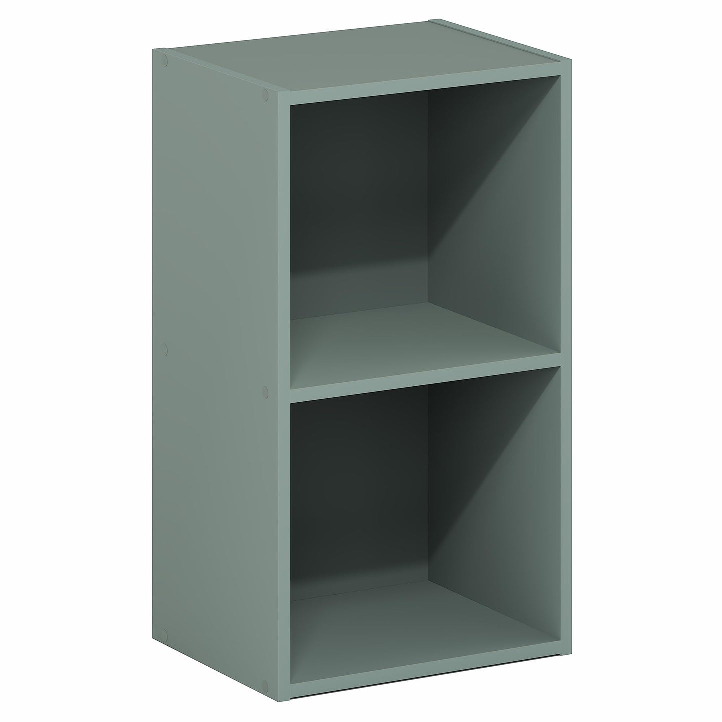 Furinno PASIR Book Shelf, 2-Tier Modern Bookshelf, Open Shelves Bookcase 9 x 12 x 21, Easy Assembly, for Living Room, Bedroom, Home Office, Sage Green