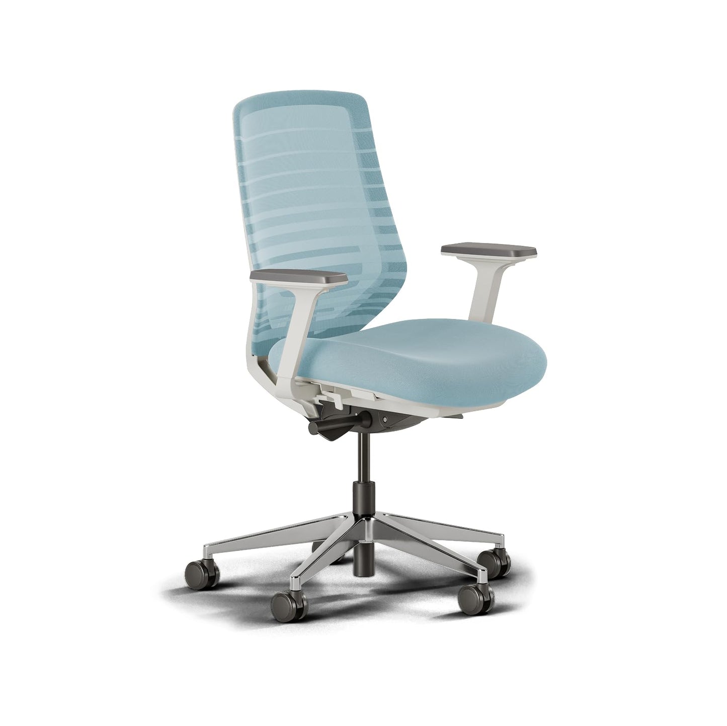 Branch Ergonomic Chair - A Versatile Desk Chair with Adjustable Lumbar Support, Breathable Mesh Backrest, and Smooth Wheels - Experience Optimal Comfort and Support - Light Blue