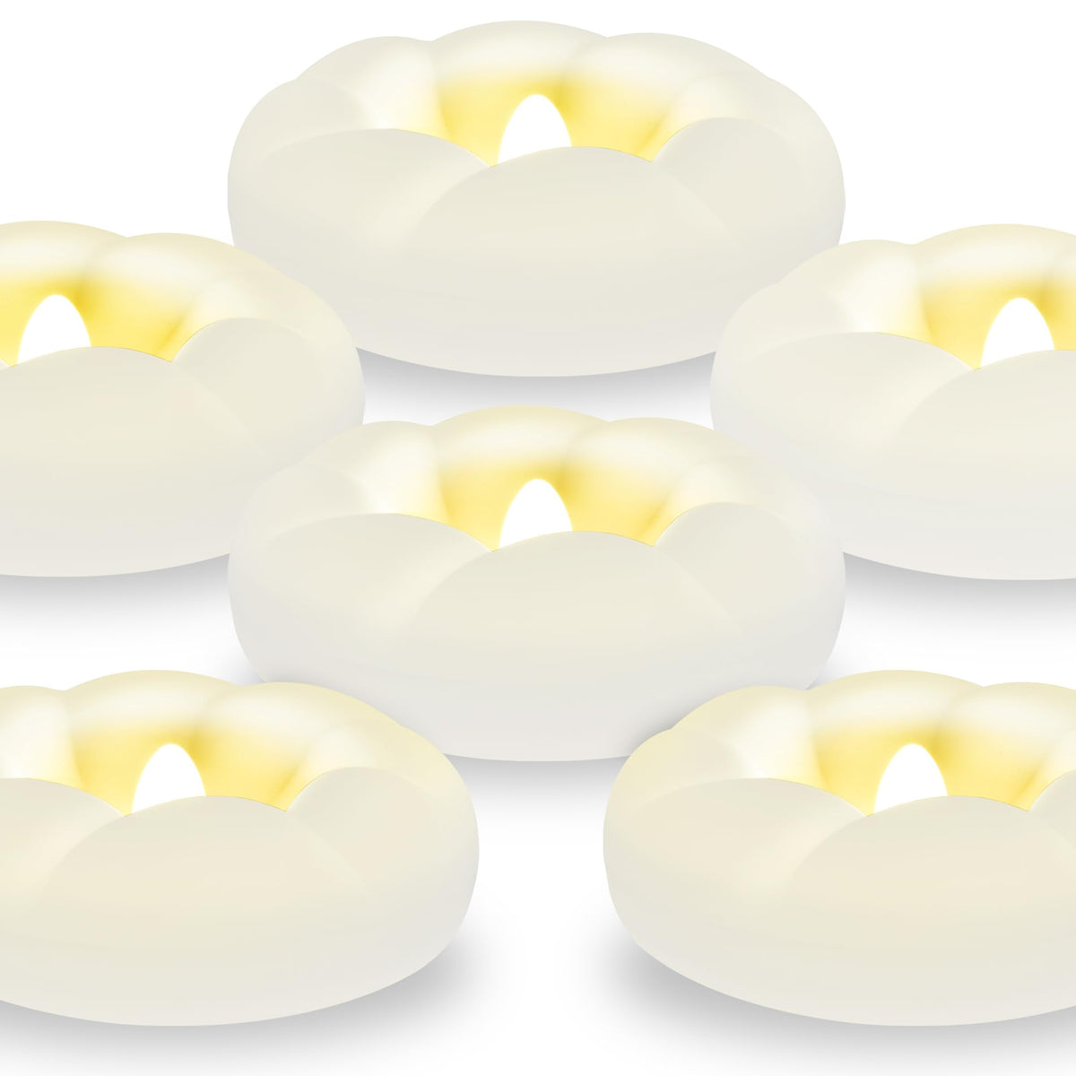 12PACK Flameless LED Floating Candles, 3'' Battery Operated Plastic Flickering Waterproof Tealights for Cylinder Vases, Centerpieces at Wedding, Party, Pool, Holiday (Warm White)