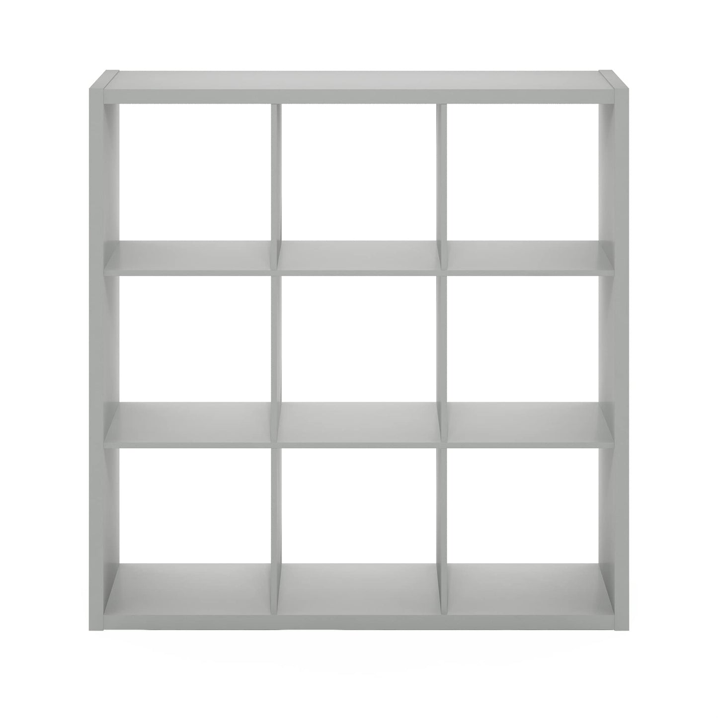 Furinno Cubicle Open Back Decorative Cube Storage Organizer, 9-Cube, Light Grey