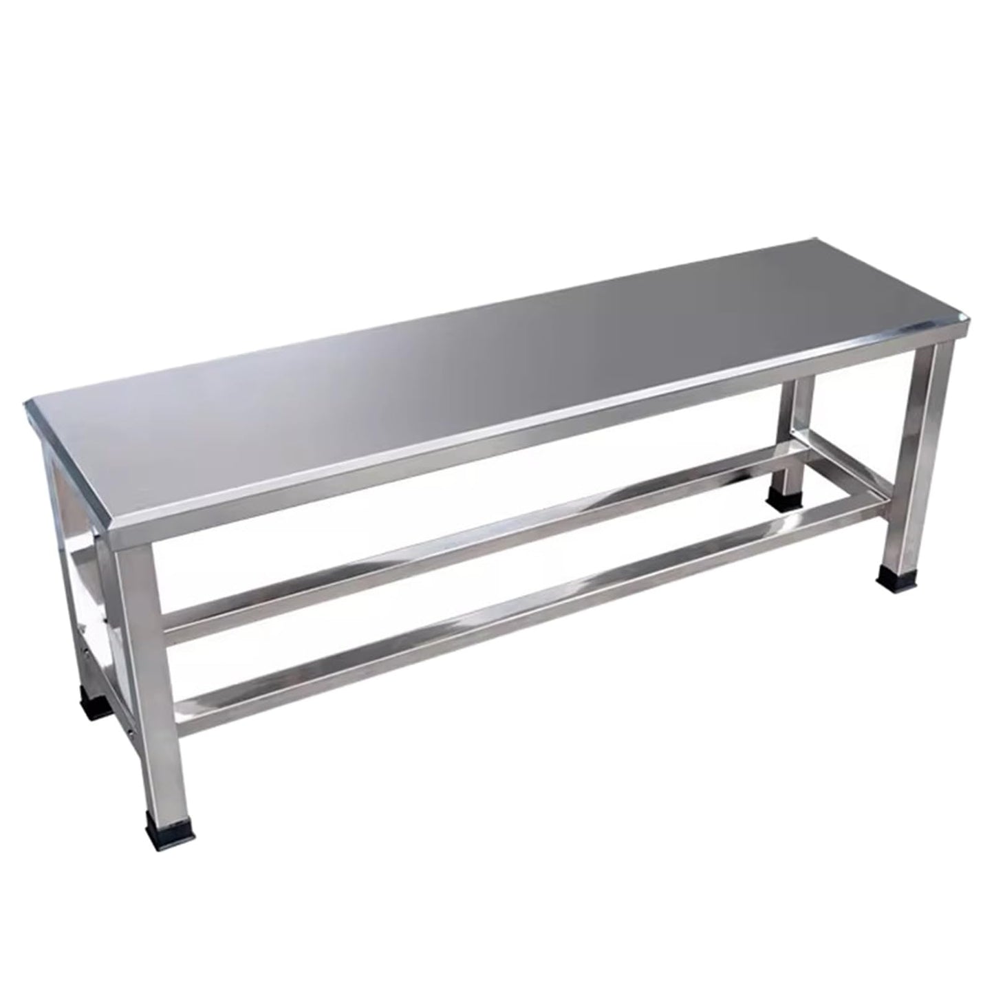 304 Stainless Steel Outdoor Garden Bench - Weatherproof Backless Park Bench for Patio, Lawn, Entryway - 250kg Load Capacity, 150cm (59.06in),150cm(59.06in)