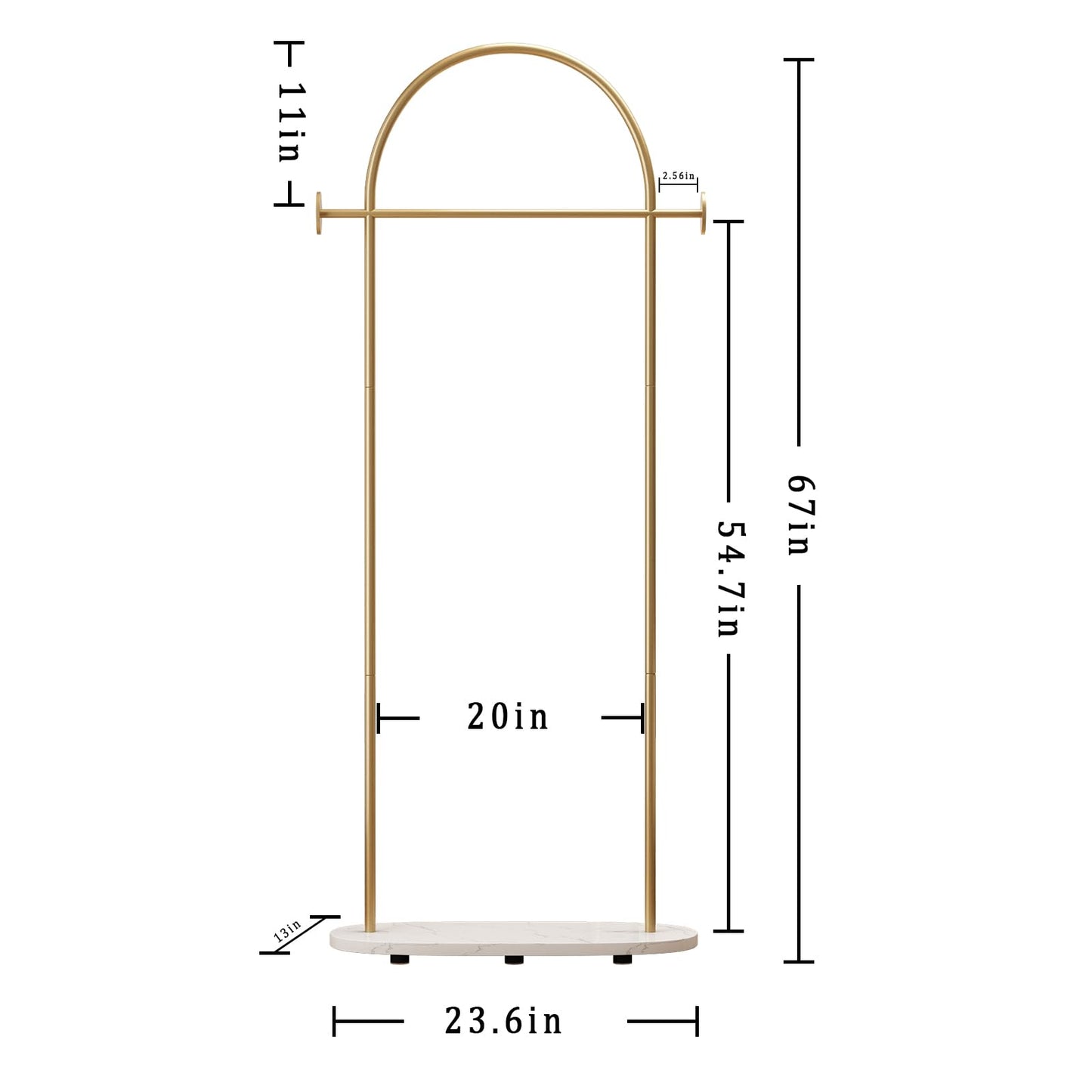 KADIGANG Gold Clothing Rack, Modern Clothes Rack with Shelf, Heavy Duty Freestanding Coat Rack, Metal Coat Hanger Stand with Hooks for Boutique Office