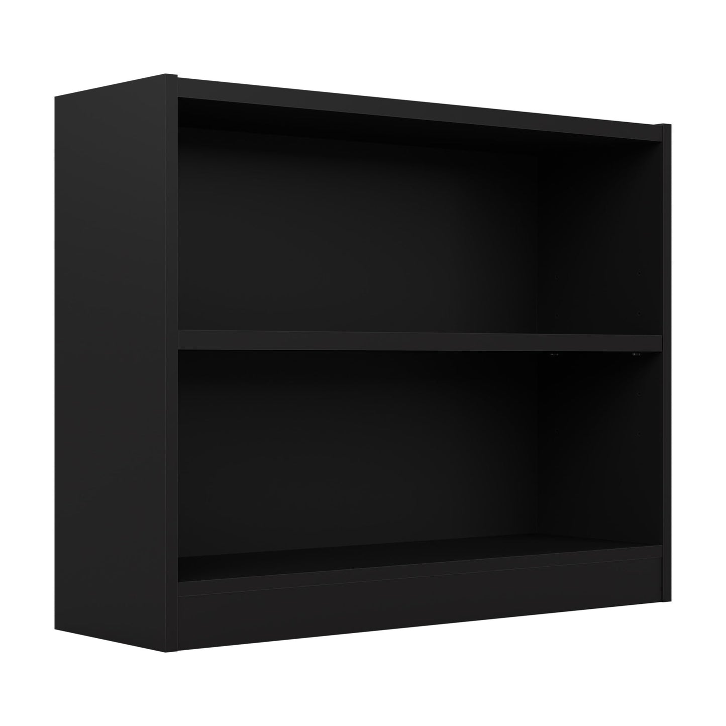 Bush Home Small 2 Shelf Bookcase, 2 Tier Bookshelf Storage Cabinet with Adjustable Shelf for Living Room, Bedroom or Home Office, Universal Collection, Black