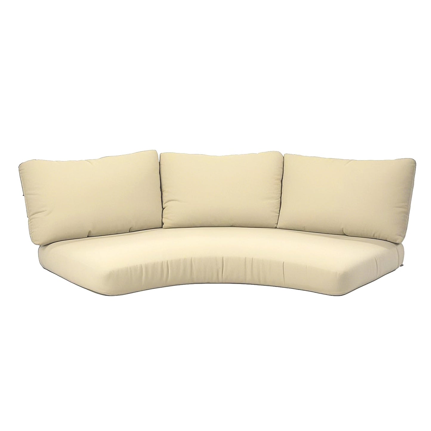 MFPMTUXO Outdoor Curved Sofa Cushion Cover with Zipper & Anti-Slip Particles, Half Moon Patio Furniture Cushions Covers Waterproof, Olefin Fabric-ONLY Cover (Beige, 77/40 * 28 * 5.3inch)