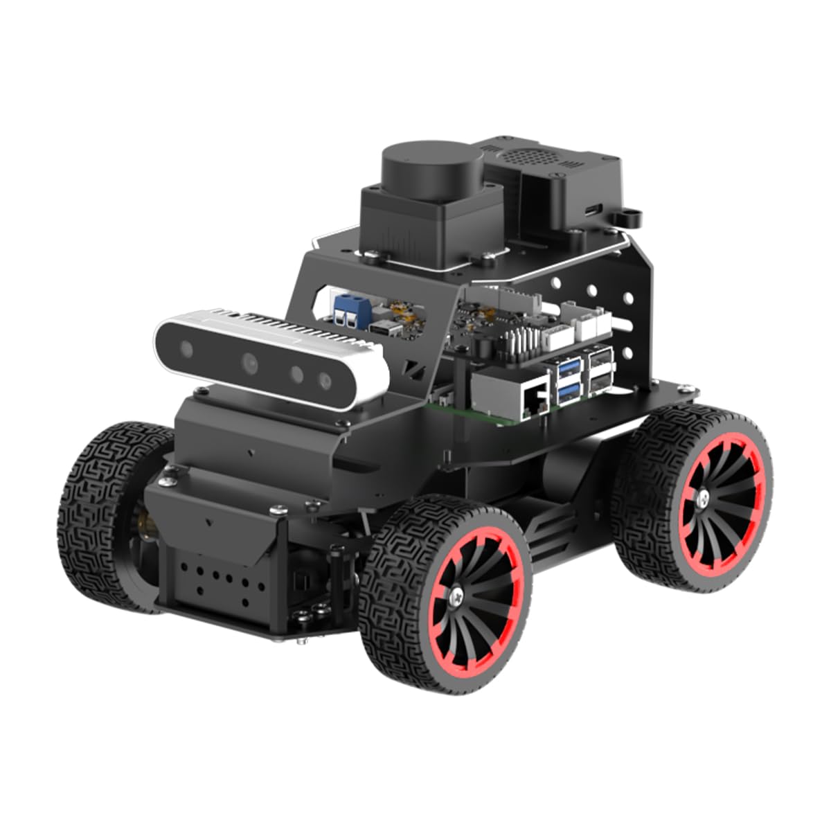 HIWONDER Robot Car with ChatGPT Large AI Models, 3D Depth Camera Ackermann Chassis ROS2-HUMBLE Lidar SLAM Mapping Navigation Autonomous Driving, MentorPi A1 Advanced Kit with Raspberry Pi5 4GB