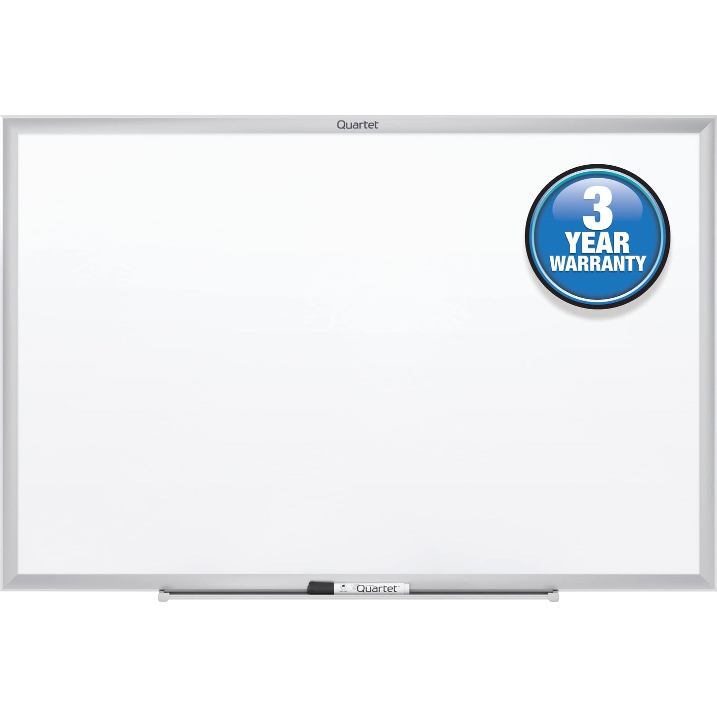 Quartet Dry Erase White Board 36"W x 24"H Non-Magnetic Whiteboard, Total Erase, Silver Aluminum Frame (S533)