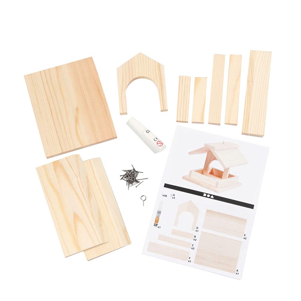 Bird Table, H: 12.5 cm, Depth 14.5 cm, Pine, 1pack, W: 11.5 cm