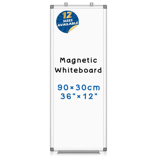 36" x 12" Magnetic White Board, Long Whiteboard Wall Hanging Vertical Board, to-do List Narrow Mini Small Portable Dry Erase Board for Walls
