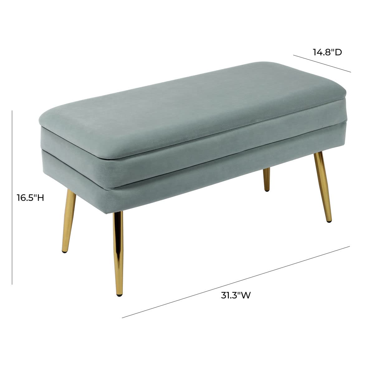 Tov Furniture Ziva Storage Bench (Sea Blue)